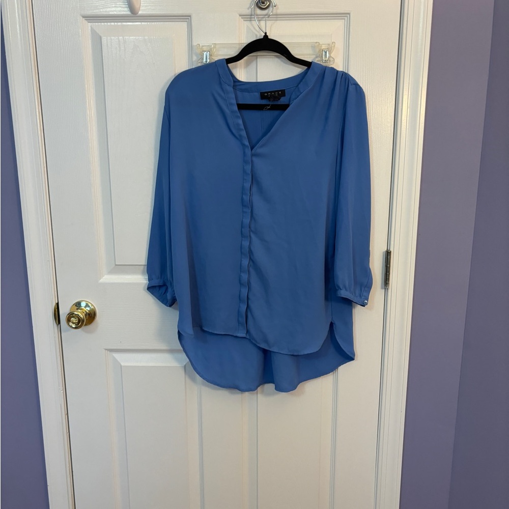 NWOT blue long sleeve blouse